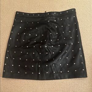 Black Studded Leather Skirt